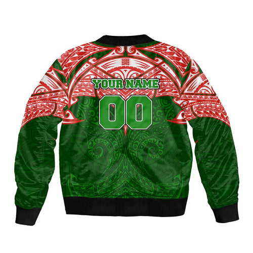 Personalized South Sydney Rabbitohs Bomber Jacket Polynesian Tribal Pattern Style
