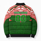 Personalized South Sydney Rabbitohs Bomber Puffer Jacket Polynesian Tribal Pattern Style
