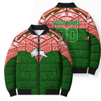Personalized South Sydney Rabbitohs Bomber Puffer Jacket Polynesian Tribal Pattern Style