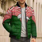 Personalized South Sydney Rabbitohs Bomber Puffer Jacket Polynesian Tribal Pattern Style