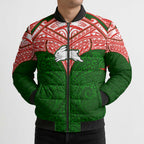 Personalized South Sydney Rabbitohs Bomber Puffer Jacket Polynesian Tribal Pattern Style