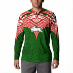 Personalized South Sydney Rabbitohs Button Sweatshirt Polynesian Tribal Pattern Style