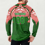 Personalized South Sydney Rabbitohs Button Sweatshirt Polynesian Tribal Pattern Style