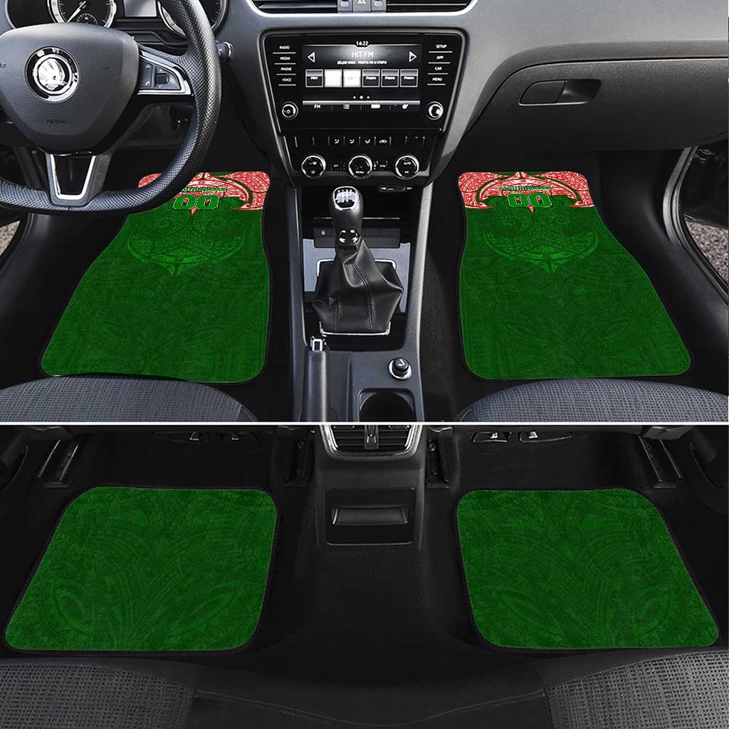 Personalized South Sydney Rabbitohs Car Mats Polynesian Tribal Pattern Style