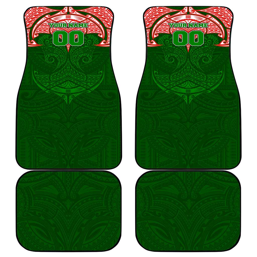 Personalized South Sydney Rabbitohs Car Mats Polynesian Tribal Pattern Style