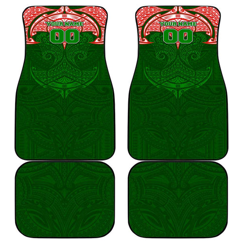 Personalized South Sydney Rabbitohs Car Mats Polynesian Tribal Pattern Style