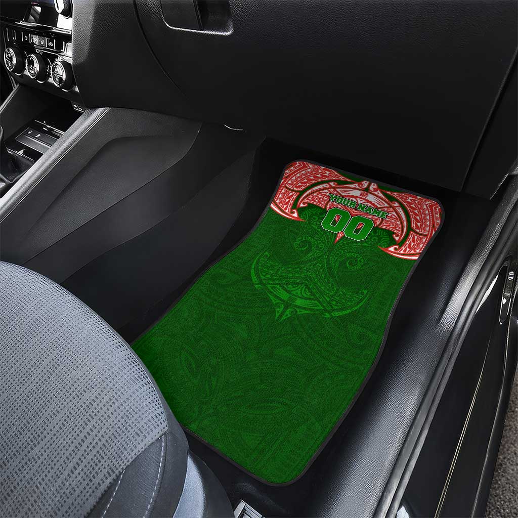 Personalized South Sydney Rabbitohs Car Mats Polynesian Tribal Pattern Style