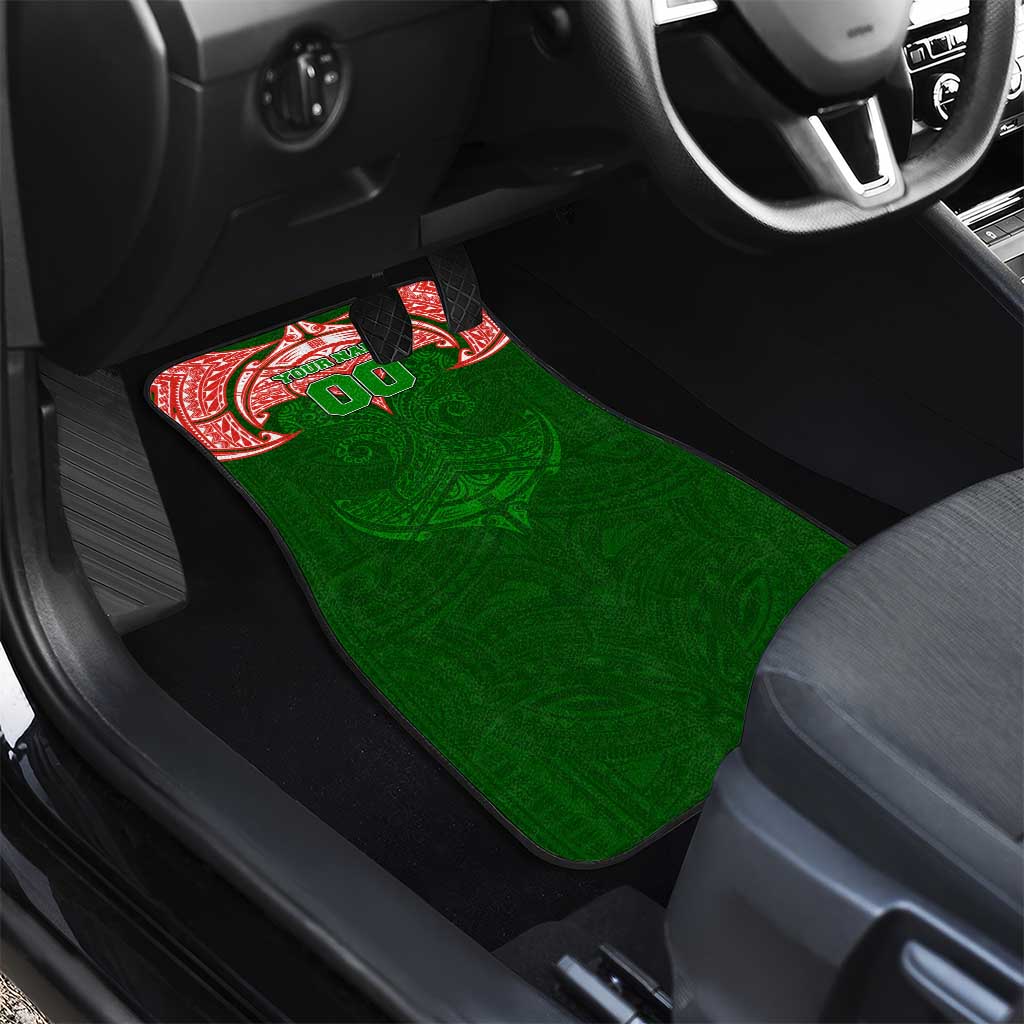 Personalized South Sydney Rabbitohs Car Mats Polynesian Tribal Pattern Style