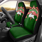Personalized South Sydney Rabbitohs Car Seat Cover Polynesian Tribal Pattern Style