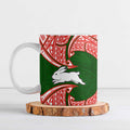 Personalized South Sydney Rabbitohs Ceramic Mug Polynesian Tribal Pattern Style