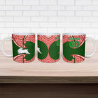 Personalized South Sydney Rabbitohs Ceramic Mug Polynesian Tribal Pattern Style