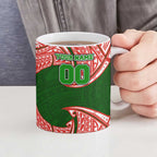 Personalized South Sydney Rabbitohs Ceramic Mug Polynesian Tribal Pattern Style