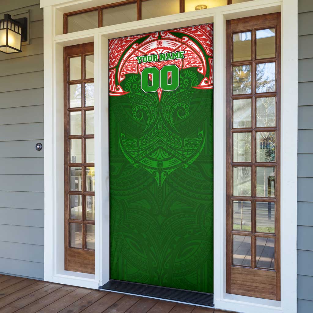 Personalized South Sydney Rabbitohs Door Cover Polynesian Tribal Pattern Style