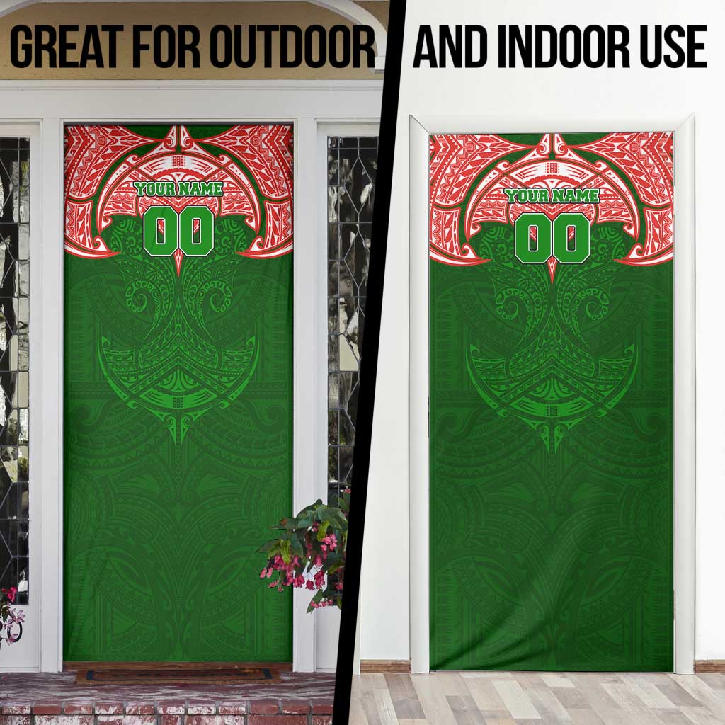 Personalized South Sydney Rabbitohs Door Cover Polynesian Tribal Pattern Style
