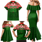 Personalized South Sydney Rabbitohs Family Matching Mermaid Dress and Hawaiian Shirt Polynesian Tribal Pattern Style