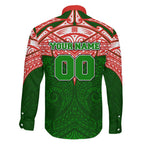 Personalized South Sydney Rabbitohs Family Matching Mermaid Dress and Hawaiian Shirt Polynesian Tribal Pattern Style