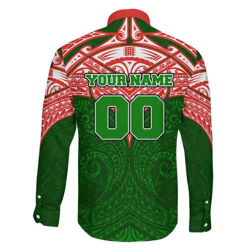 Personalized South Sydney Rabbitohs Family Matching Mermaid Dress and Hawaiian Shirt Polynesian Tribal Pattern Style