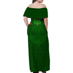 Personalized South Sydney Rabbitohs Family Matching Off Shoulder Maxi Dress and Hawaiian Shirt Polynesian Tribal Pattern Style
