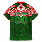 Personalized South Sydney Rabbitohs Family Matching Puletasi and Hawaiian Shirt Polynesian Tribal Pattern Style