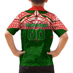 Personalized South Sydney Rabbitohs Family Matching Summer Maxi Dress and Hawaiian Shirt Polynesian Tribal Pattern Style