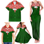 Personalized South Sydney Rabbitohs Family Matching Tank Maxi Dress and Hawaiian Shirt Polynesian Tribal Pattern Style