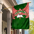 Personalized South Sydney Rabbitohs Garden Flag Polynesian Tribal Pattern Style