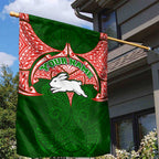 Personalized South Sydney Rabbitohs Garden Flag Polynesian Tribal Pattern Style