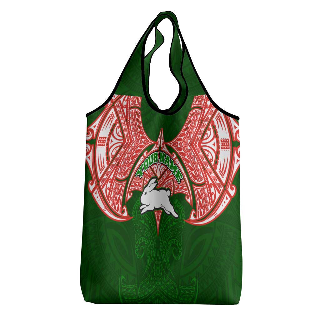 Personalized South Sydney Rabbitohs Grocery Bag Polynesian Tribal Pattern Style
