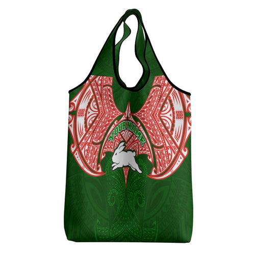 Personalized South Sydney Rabbitohs Grocery Bag Polynesian Tribal Pattern Style
