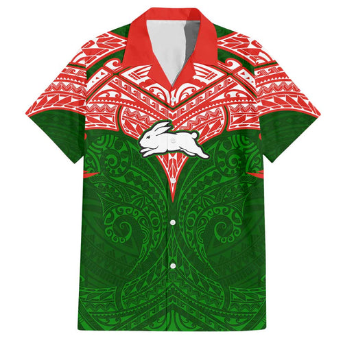Personalized South Sydney Rabbitohs Hawaiian Shirt Polynesian Tribal Pattern Style