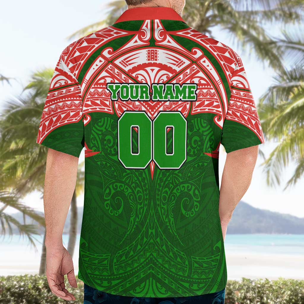 Personalized South Sydney Rabbitohs Hawaiian Shirt Polynesian Tribal Pattern Style
