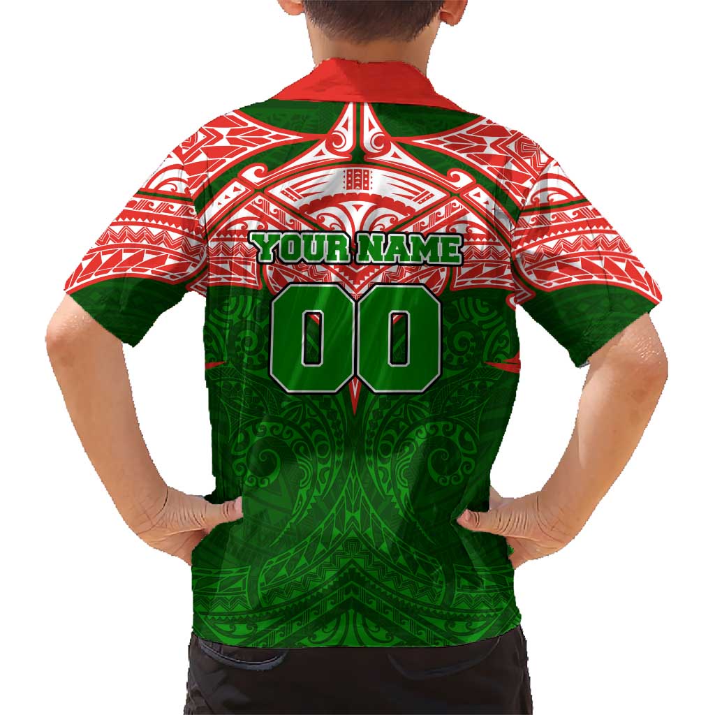 Personalized South Sydney Rabbitohs Hawaiian Shirt Polynesian Tribal Pattern Style