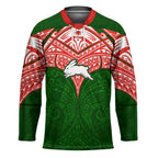 Personalized South Sydney Rabbitohs Hockey Jersey Polynesian Tribal Pattern Style