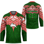 Personalized South Sydney Rabbitohs Hockey Jersey Polynesian Tribal Pattern Style