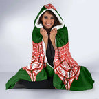 Personalized South Sydney Rabbitohs Hooded Blanket Polynesian Tribal Pattern Style