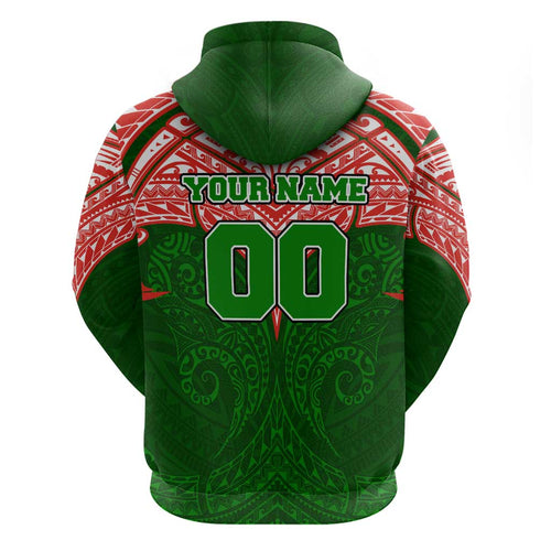 Personalized South Sydney Rabbitohs Hoodie Polynesian Tribal Pattern Style