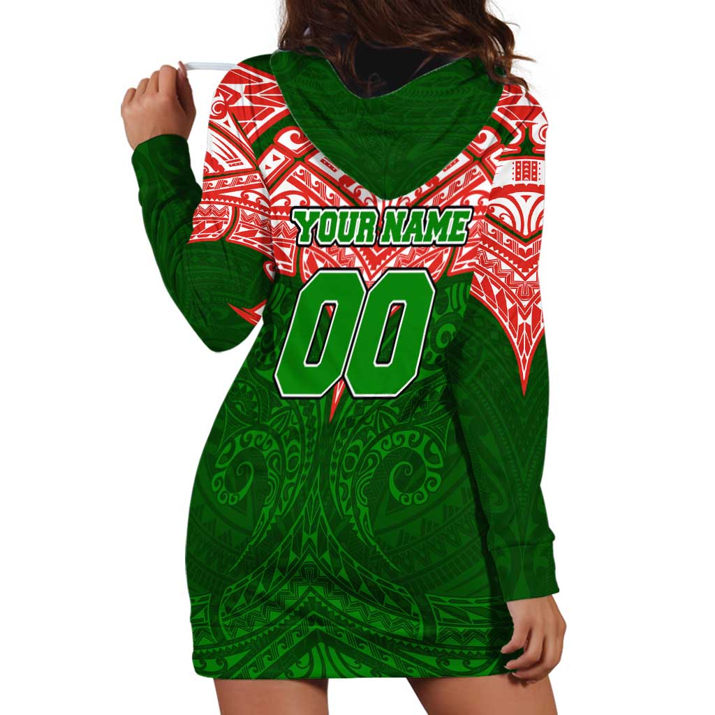 Personalized South Sydney Rabbitohs Hoodie Dress Polynesian Tribal Pattern Style