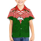 Personalized South Sydney Rabbitohs Kid Hawaiian Shirt Polynesian Tribal Pattern Style