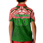 Personalized South Sydney Rabbitohs Kid Polo Shirt Polynesian Tribal Pattern Style