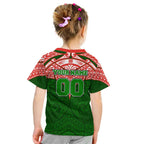 Personalized South Sydney Rabbitohs Kid T Shirt Polynesian Tribal Pattern Style