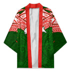 Personalized South Sydney Rabbitohs Kimono Polynesian Tribal Pattern Style