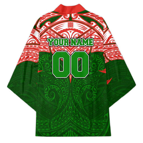 Personalized South Sydney Rabbitohs Kimono Polynesian Tribal Pattern Style