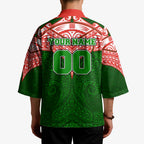 Personalized South Sydney Rabbitohs Kimono Polynesian Tribal Pattern Style