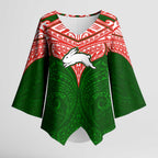 Personalized South Sydney Rabbitohs Kimono Sleeve Blouse Polynesian Tribal Pattern Style