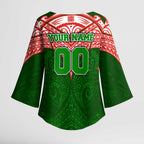 Personalized South Sydney Rabbitohs Kimono Sleeve Blouse Polynesian Tribal Pattern Style