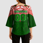Personalized South Sydney Rabbitohs Kimono Sleeve Blouse Polynesian Tribal Pattern Style