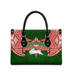 Personalized South Sydney Rabbitohs Leather Bag Polynesian Tribal Pattern Style