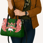 Personalized South Sydney Rabbitohs Leather Bag Polynesian Tribal Pattern Style