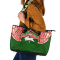 Personalized South Sydney Rabbitohs Leather Tote Bag Polynesian Tribal Pattern Style