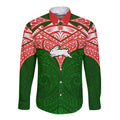 Personalized South Sydney Rabbitohs Long Sleeve Button Shirt Polynesian Tribal Pattern Style